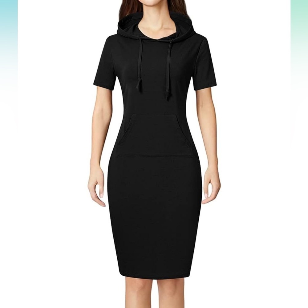 Missky Kangaroo pocket mini dress with hood.  Size S VV